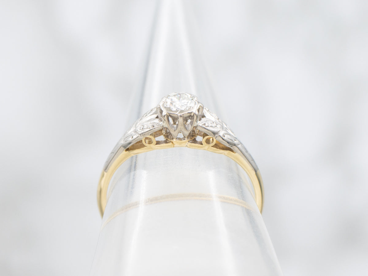 Botanical Gold Vintage Diamond Engagement Ring