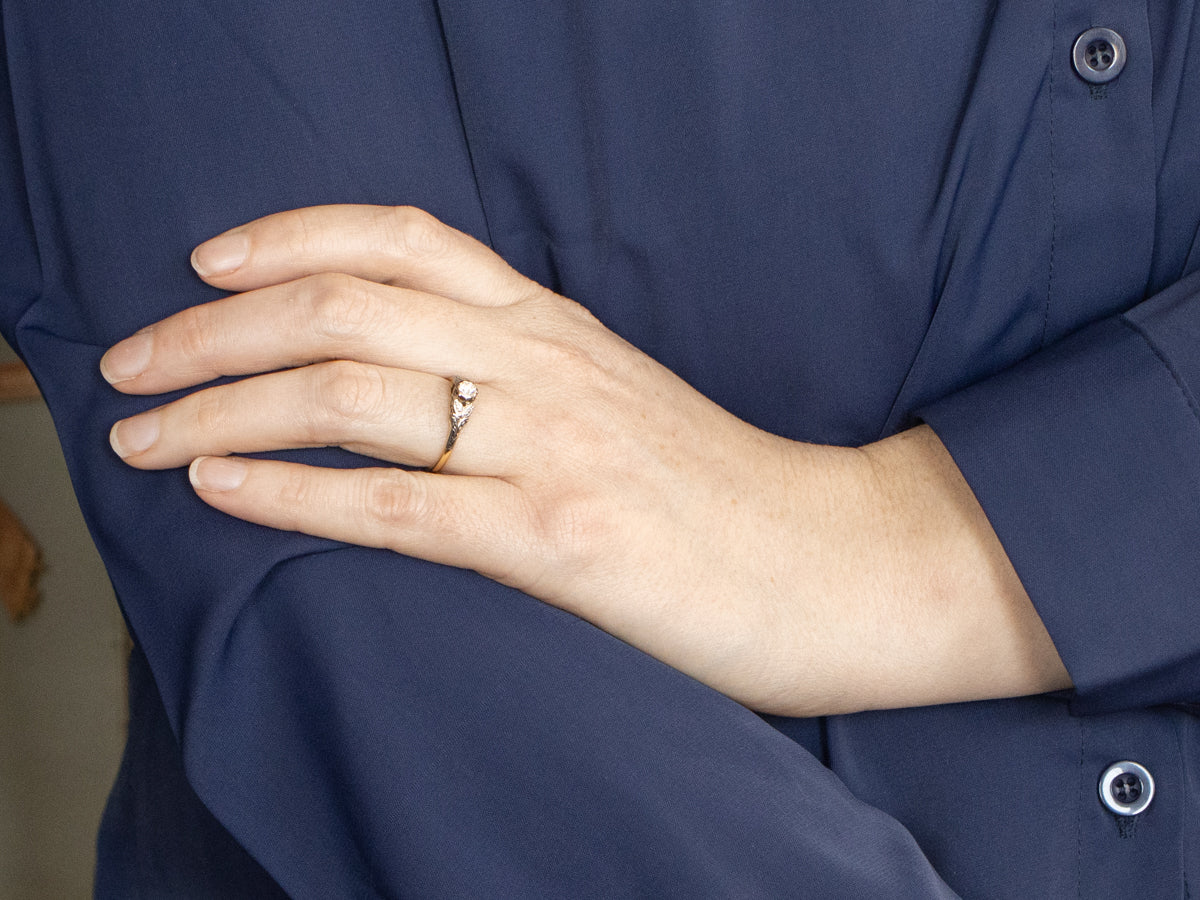 Botanical Gold Vintage Diamond Engagement Ring