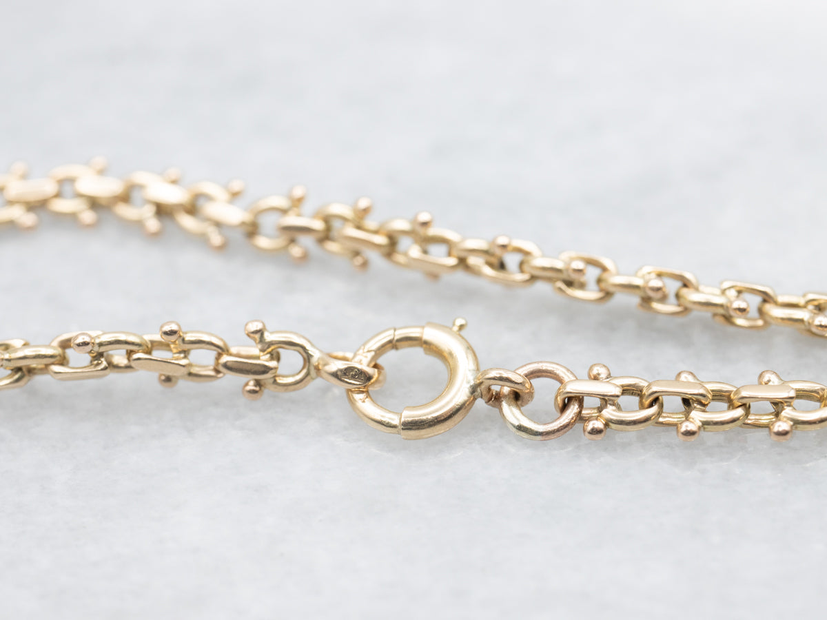 Polished Gold Dotted Link Bracelet or Anklet
