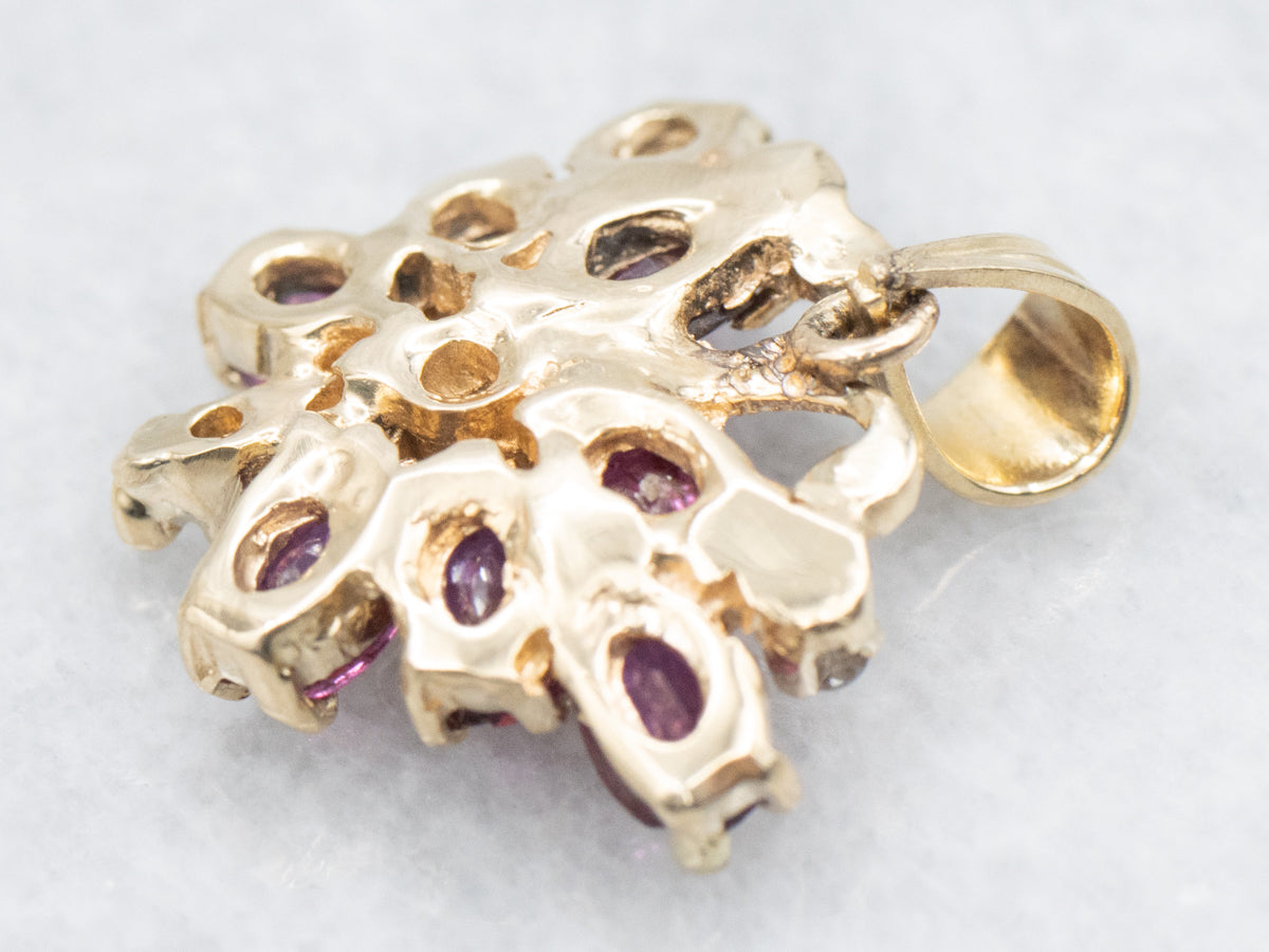 Sweet Ruby and Diamond Butterfly Pendant