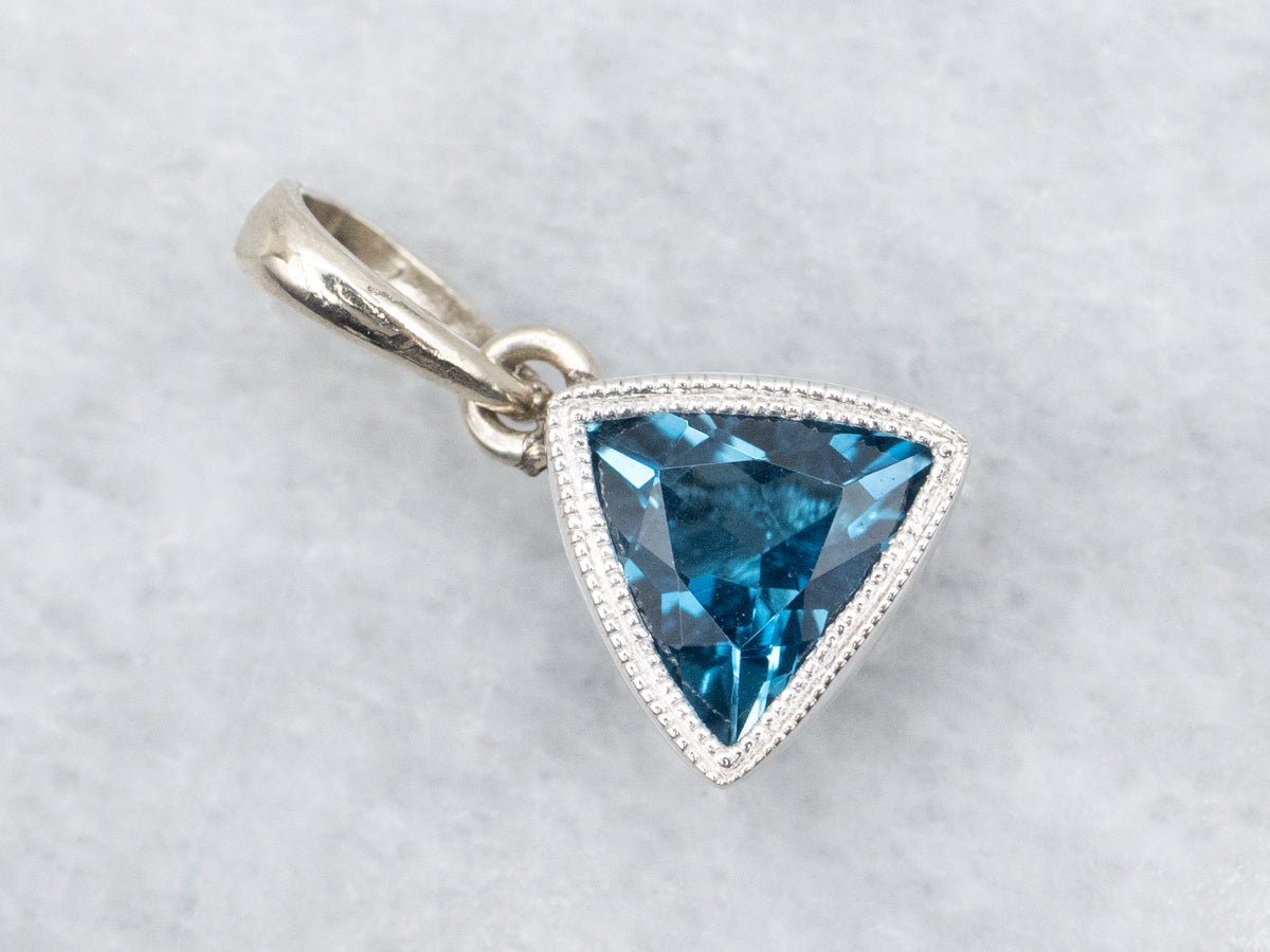 Trillion-Cut London Blue Topaz Solitaire Pendant