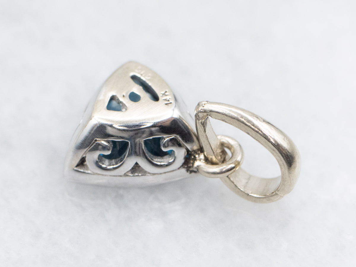Trillion-Cut London Blue Topaz Solitaire Pendant