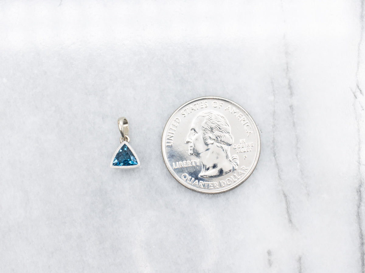 Trillion-Cut London Blue Topaz Solitaire Pendant