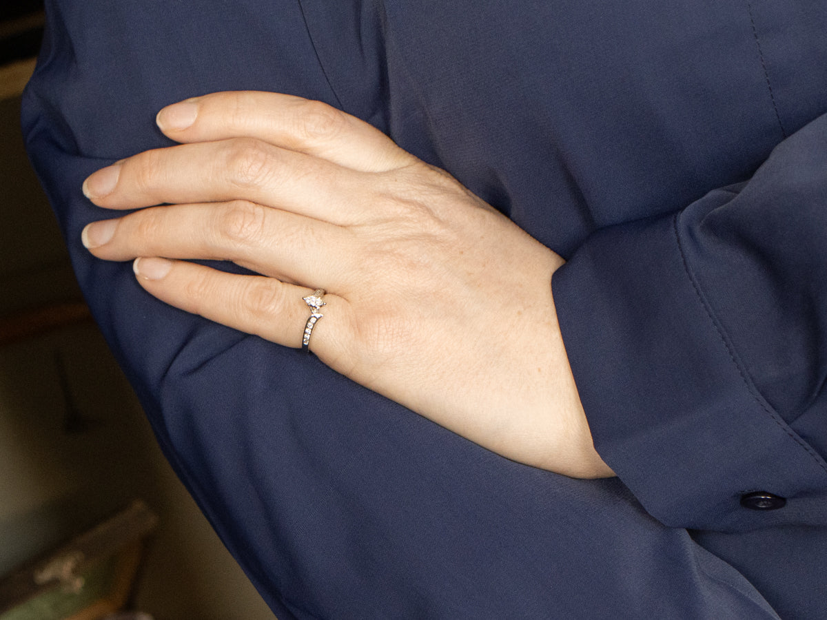 Marquise Cut Modern Diamond Bypass Engagement Ring