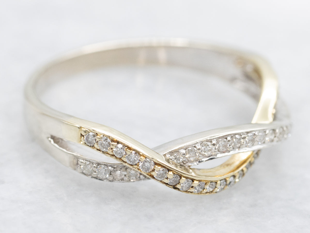 Twisting Gold Diamond Band