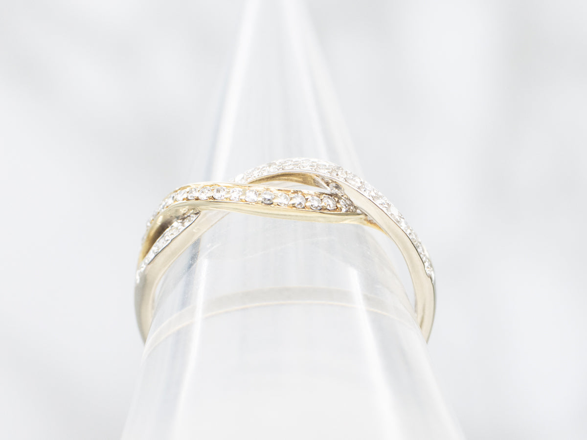 Twisting Gold Diamond Band