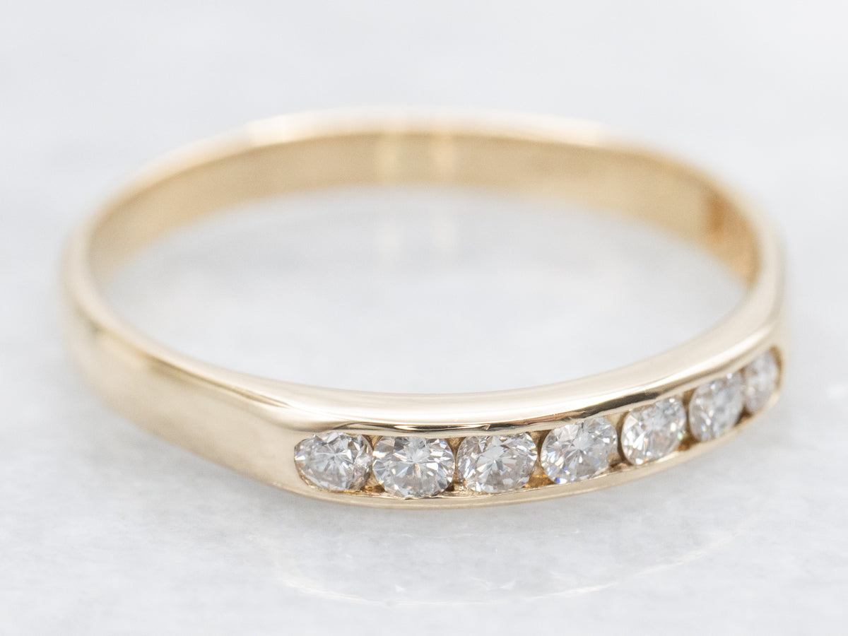 Polished Gold Channel Set Diamond Band