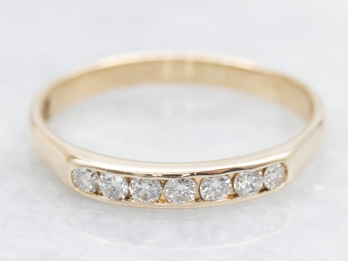 Polished Gold Channel Set Diamond Band