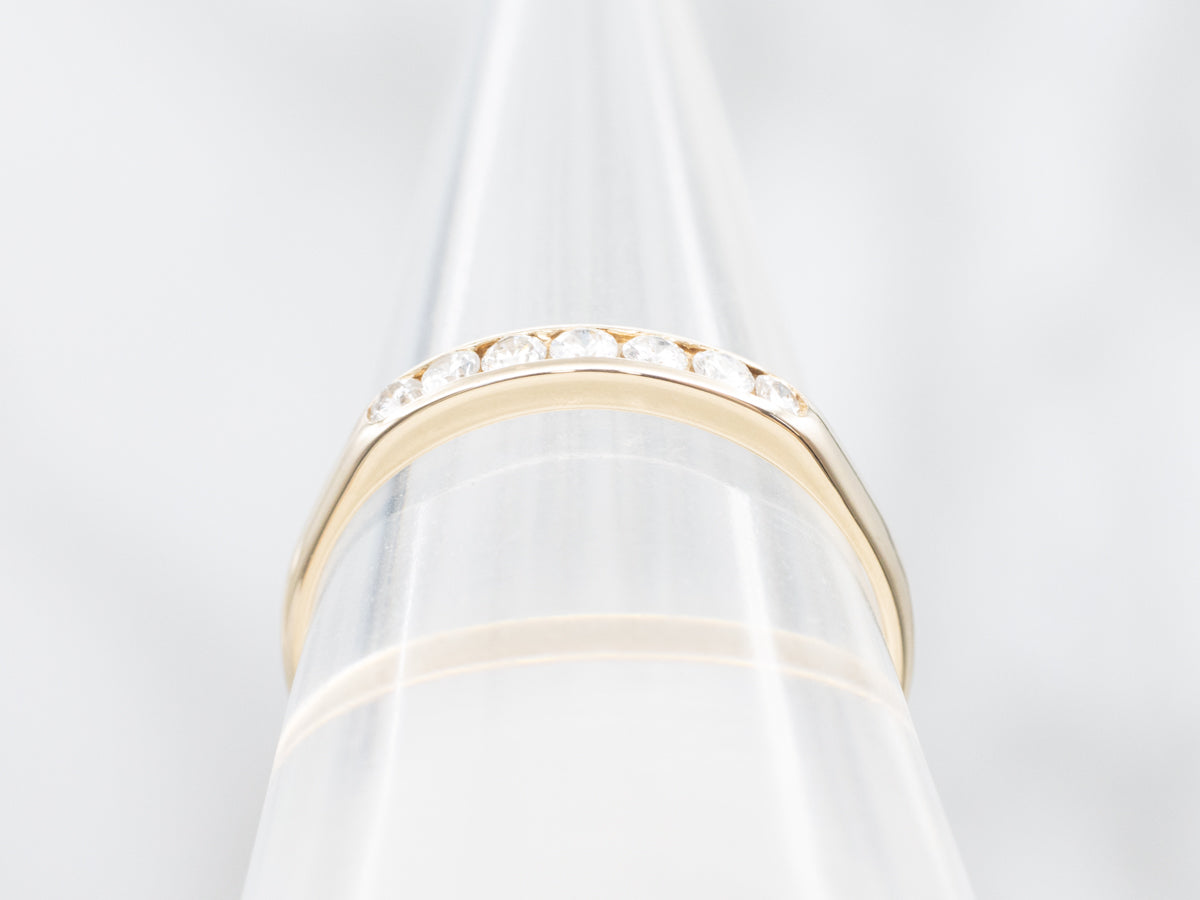 Polished Gold Channel Set Diamond Band