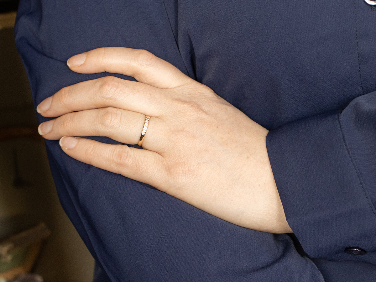 Polished Gold Channel Set Diamond Band