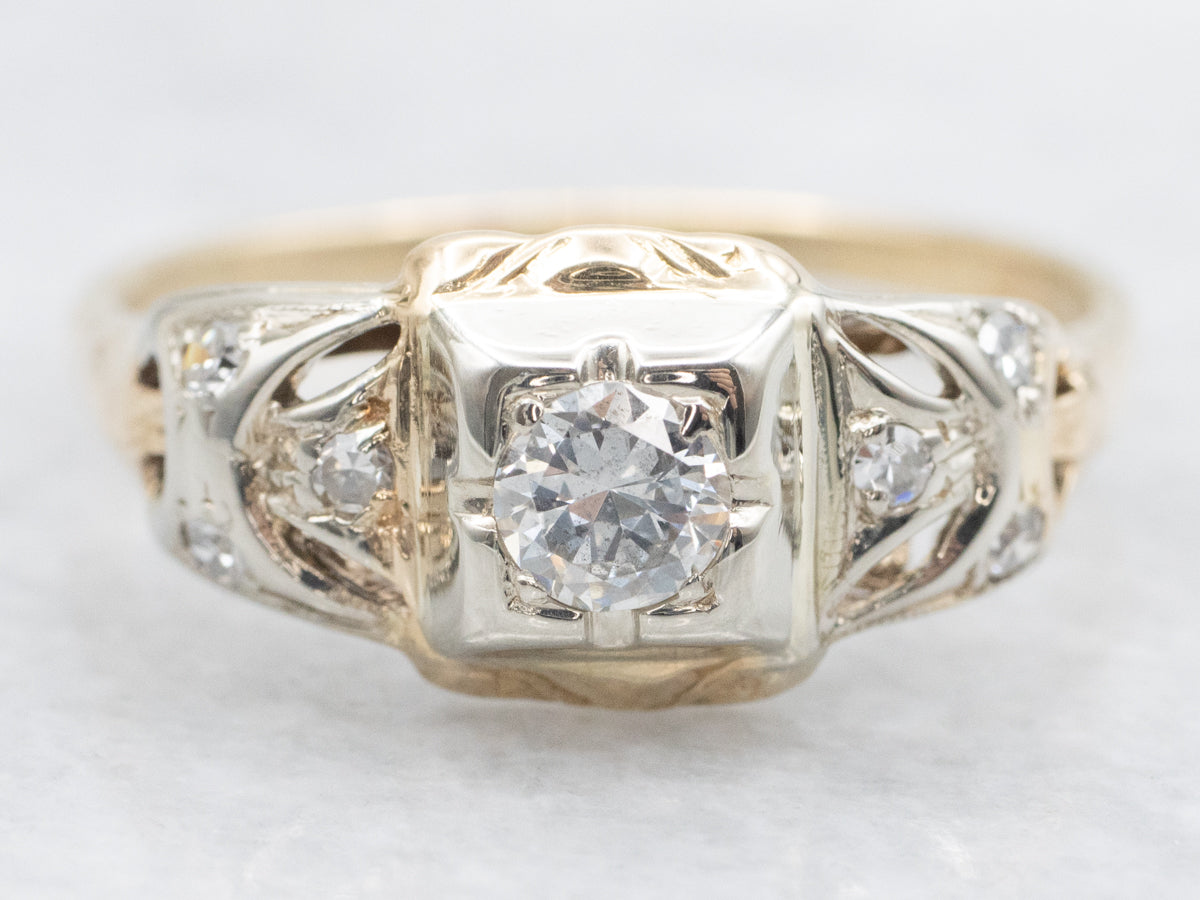 Retro 1940s Diamond Engagement Ring