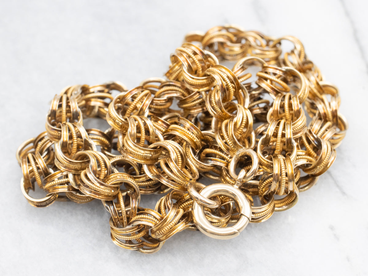 Victorian Gold Round Rolo Link Chain - Market Square Jewelers