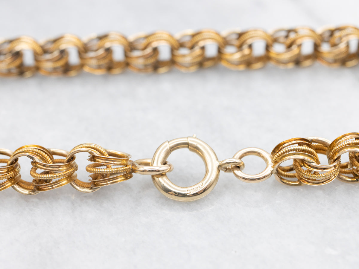 Victorian Gold Round Rolo Link Chain