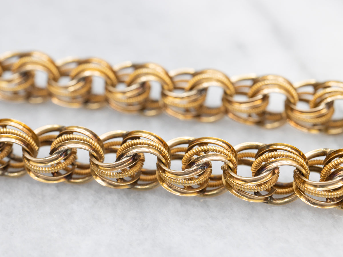 Victorian Gold Round Rolo Link Chain