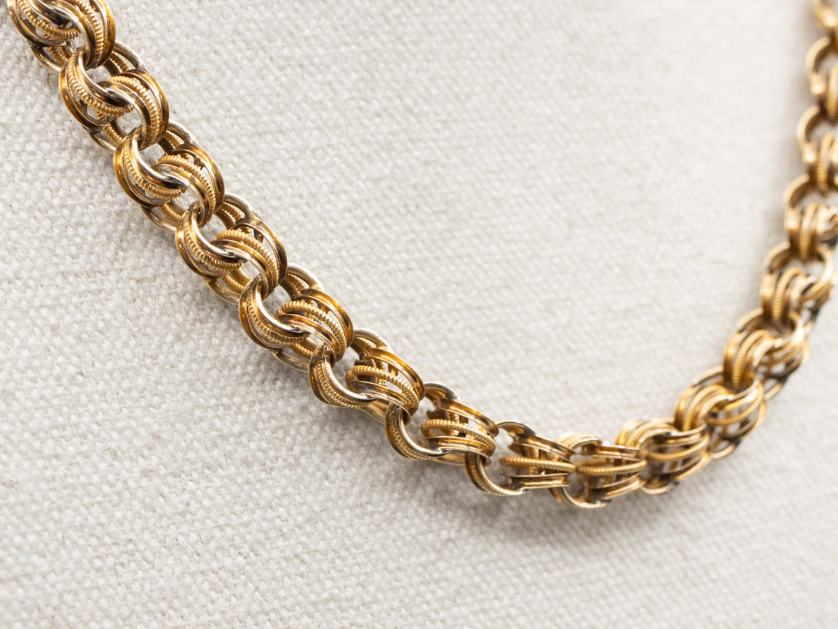 Victorian Gold Round Rolo Link Chain