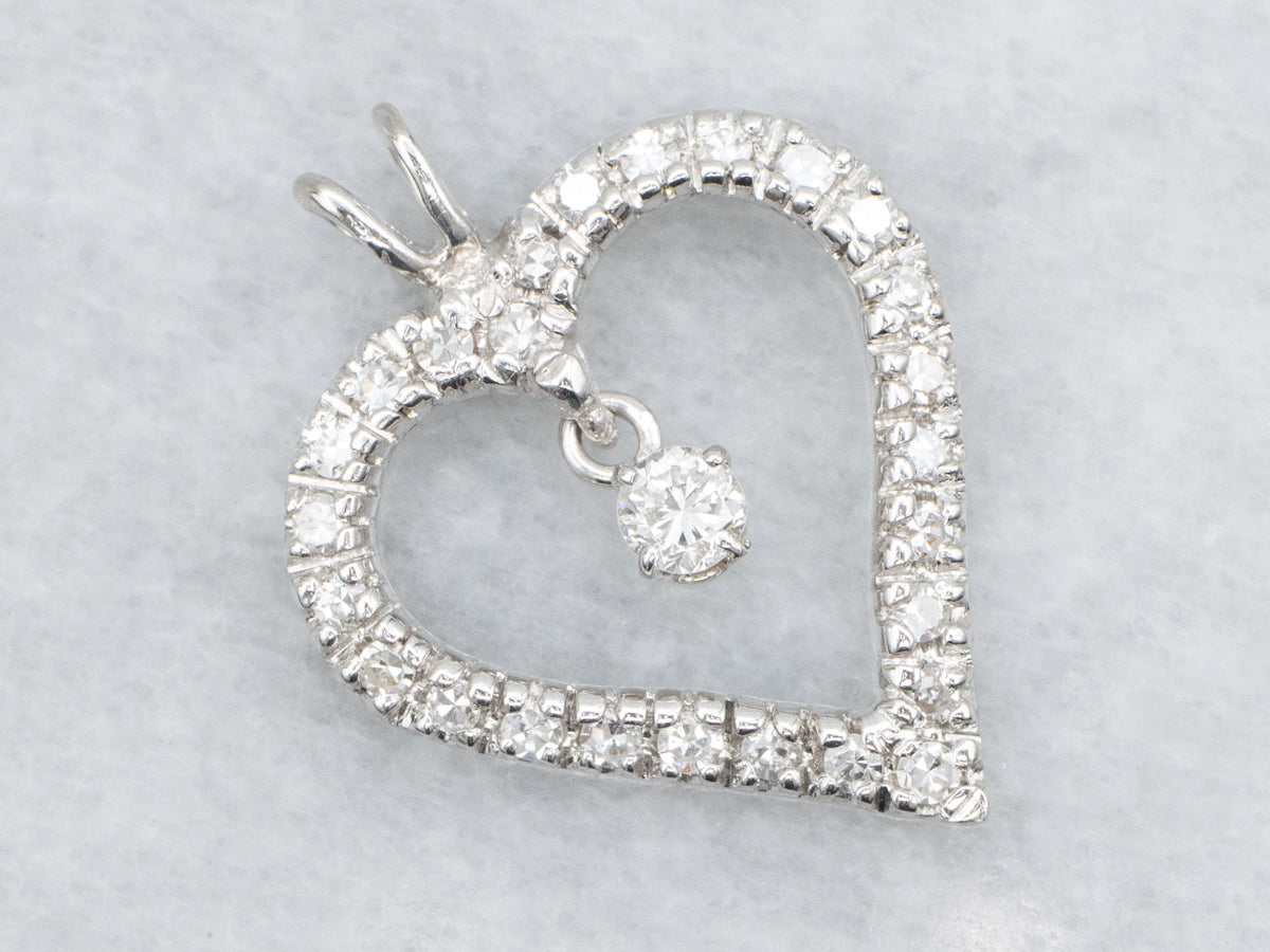 White Gold Diamond Heart Pendant