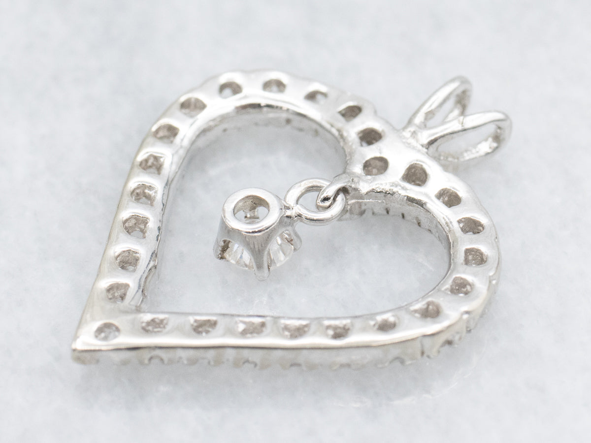 White Gold Diamond Heart Pendant