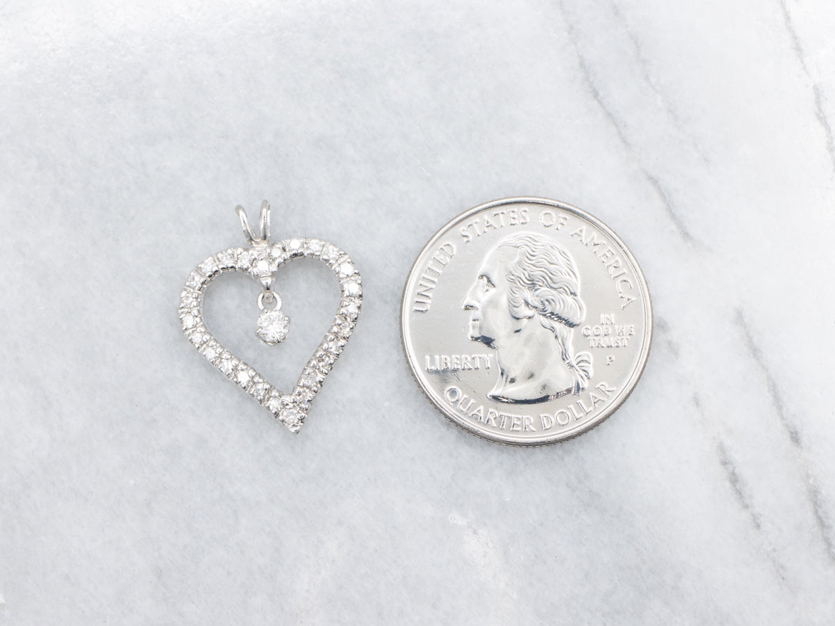 White Gold Diamond Heart Pendant