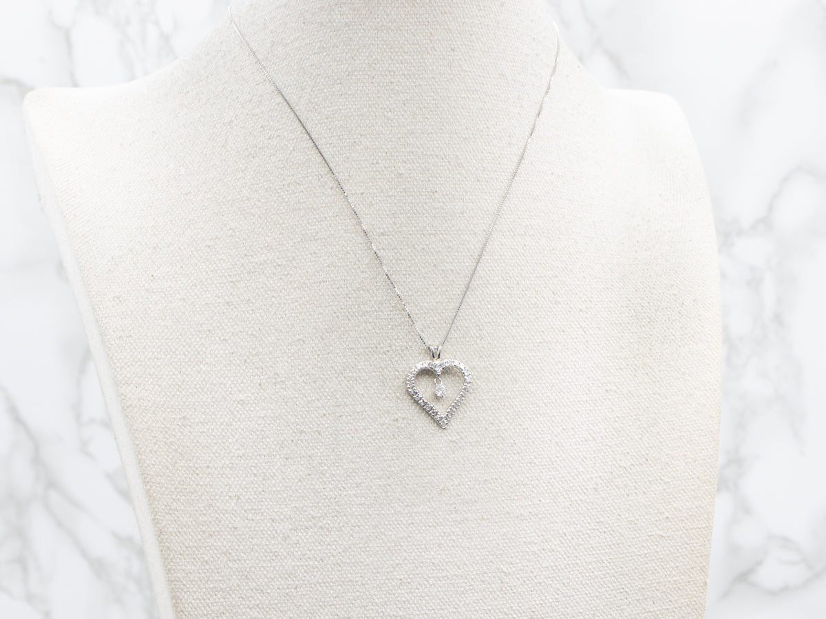 White Gold Diamond Heart Pendant