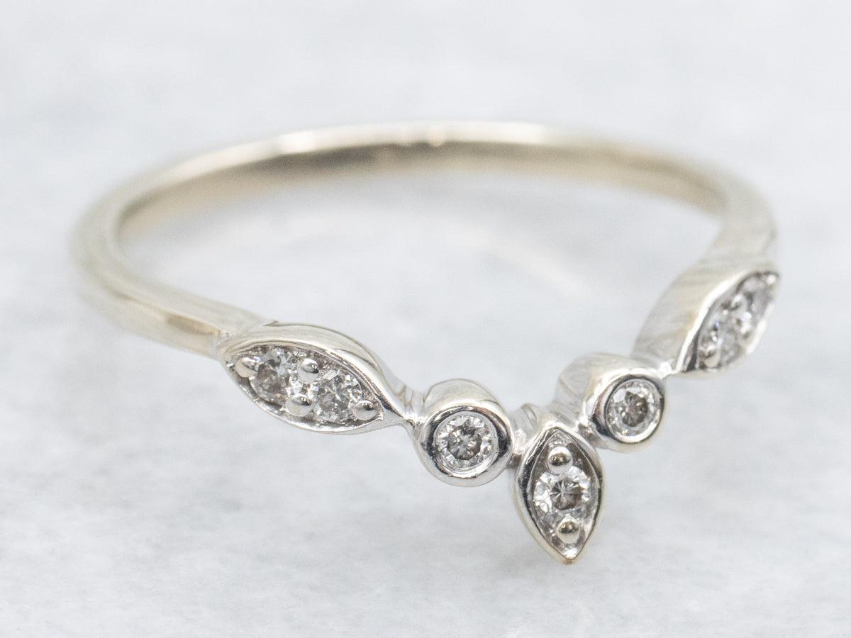 White Gold Diamond V-Shaped Enhancer Band
