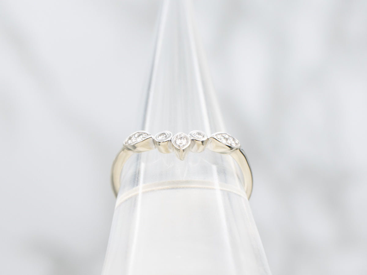 White Gold Diamond V-Shaped Enhancer Band