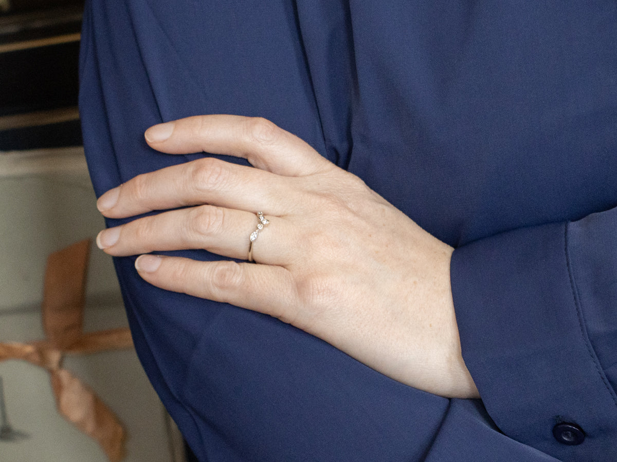 White Gold Diamond V-Shaped Enhancer Band