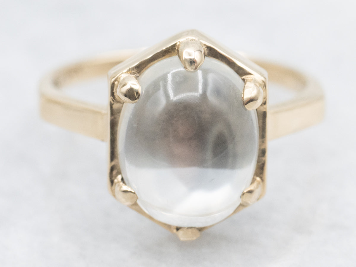 Six Prong-Set Moonstone Solitaire Ring