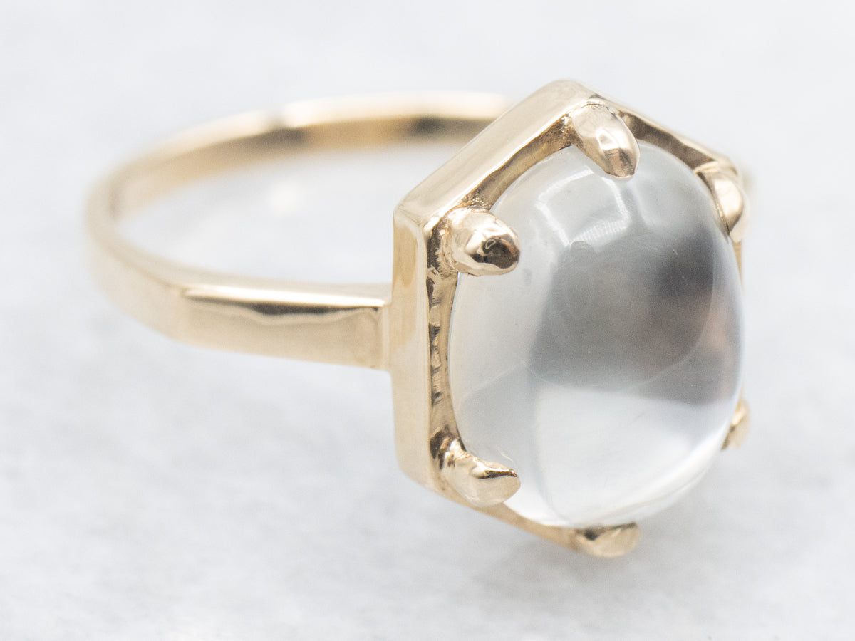 Six Prong-Set Moonstone Solitaire Ring
