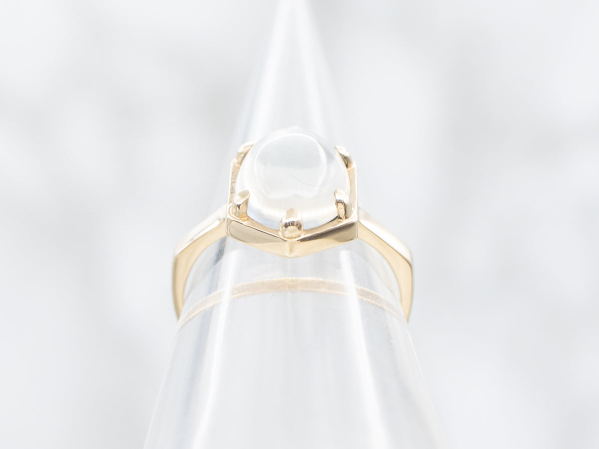 Six Prong-Set Moonstone Solitaire Ring