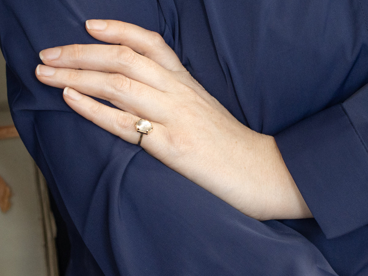 Six Prong-Set Moonstone Solitaire Ring