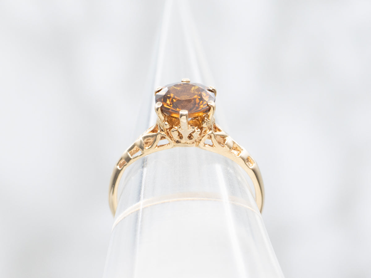 Vintage Red Mali Garnet Solitaire Ring