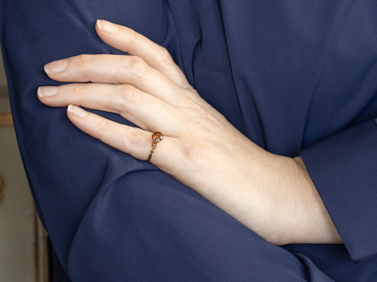 Vintage Red Mali Garnet Solitaire Ring