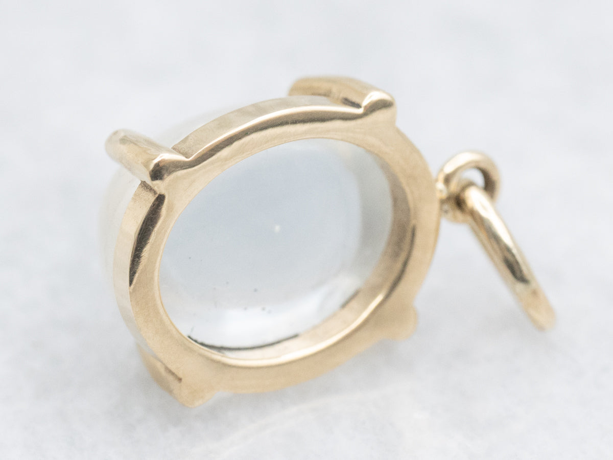 Oval Cut Moonstone Solitaire Pendant