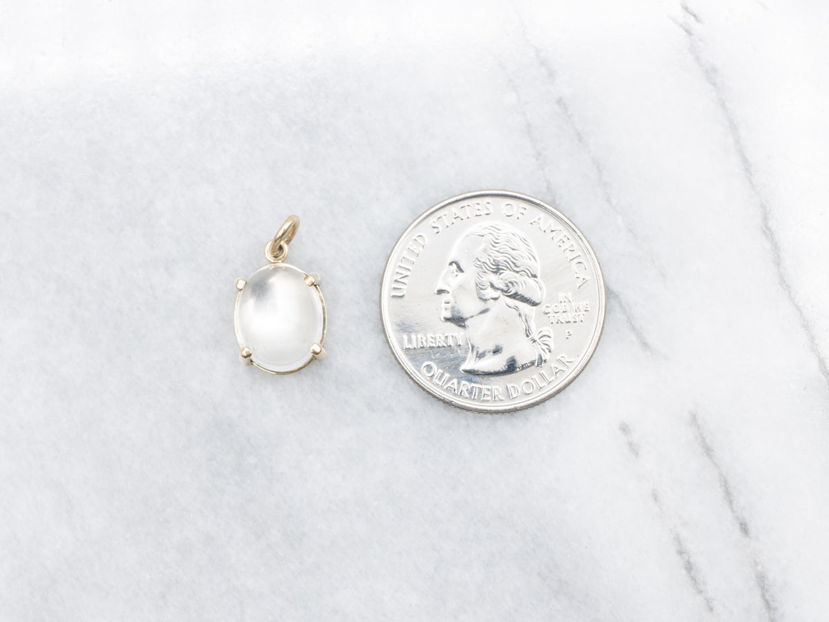 Oval Cut Moonstone Solitaire Pendant