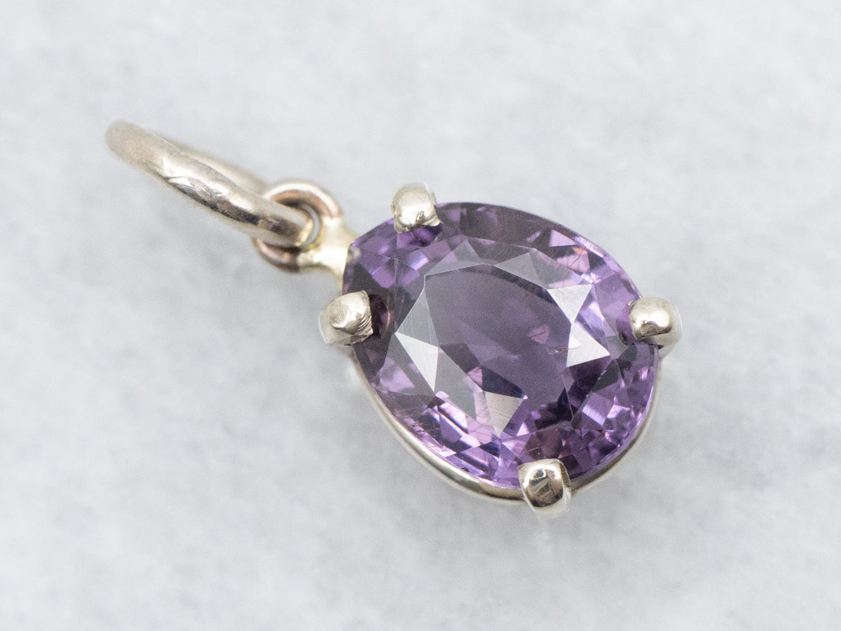 Pretty Purple Spinel Solitaire Pendant