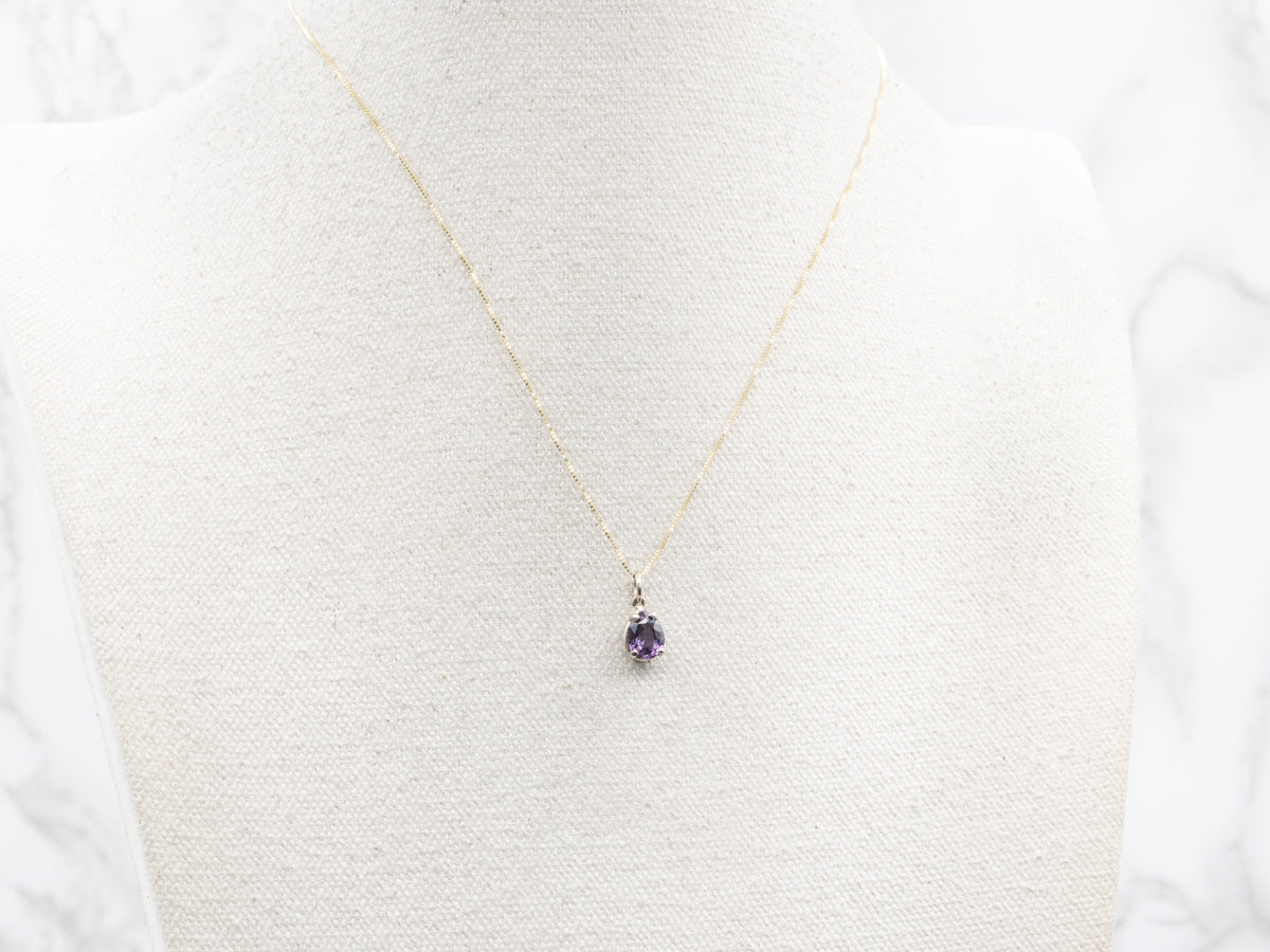 Pretty Purple Spinel Solitaire Pendant