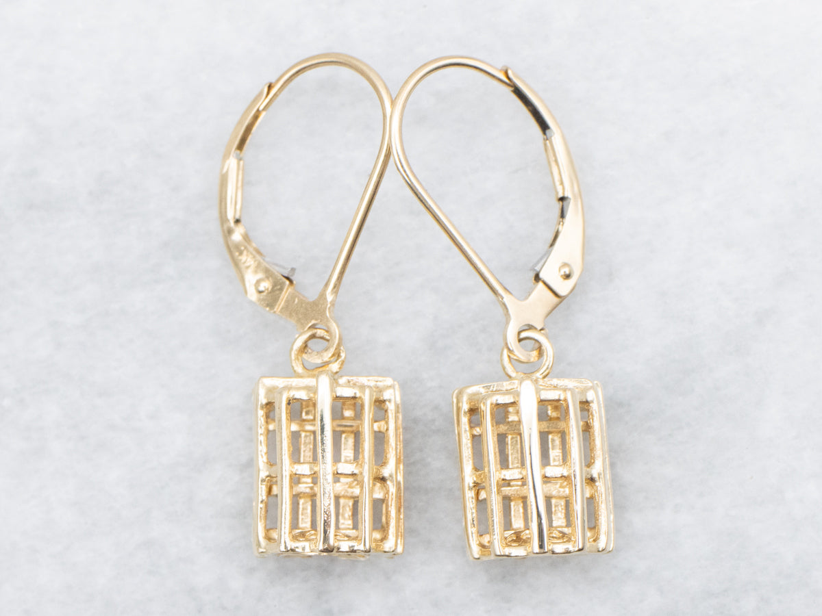 Gold Lobster Trap Drop Earrings