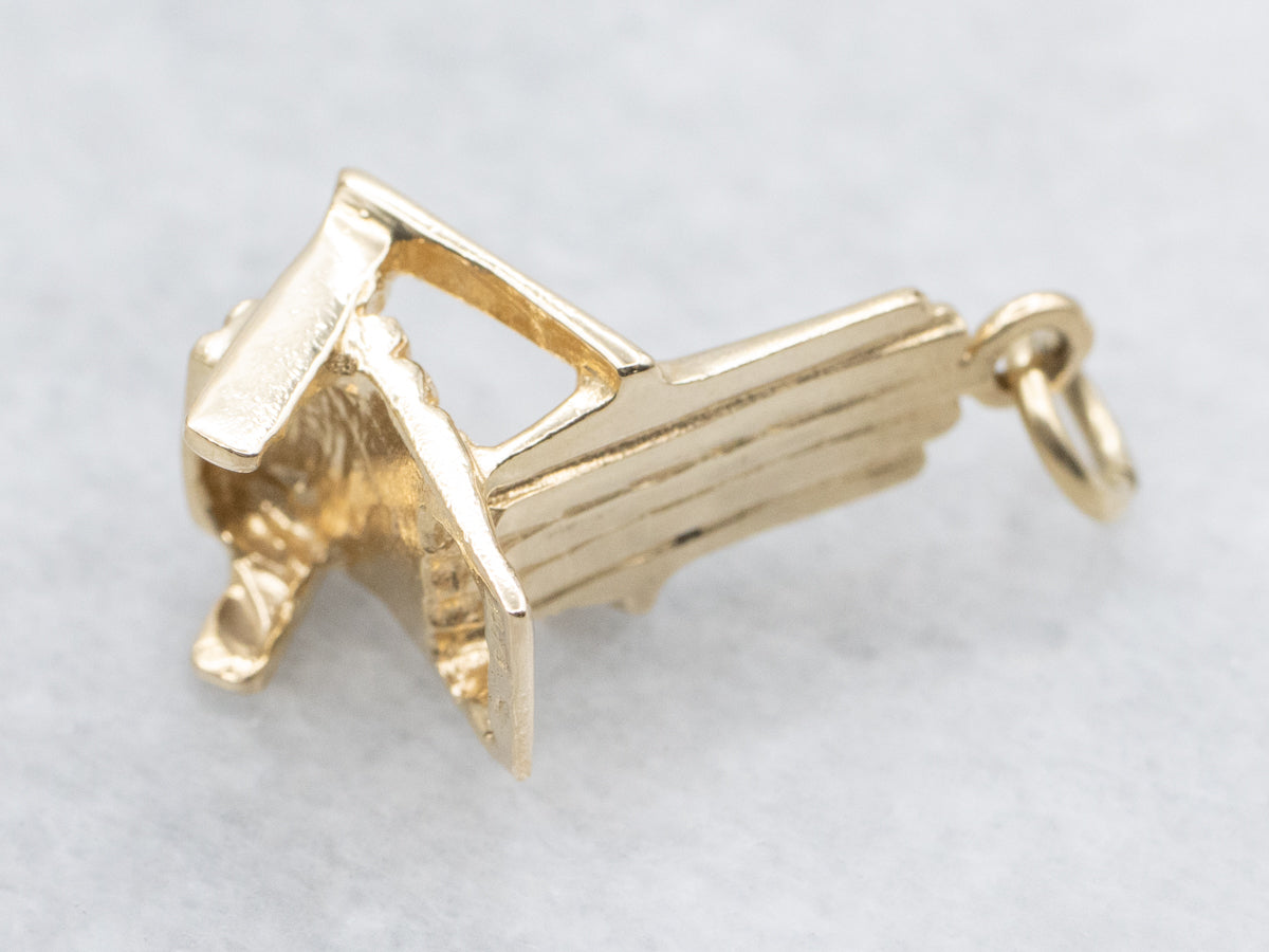 Vintage Gold Adirondack Chair Charm Pendant