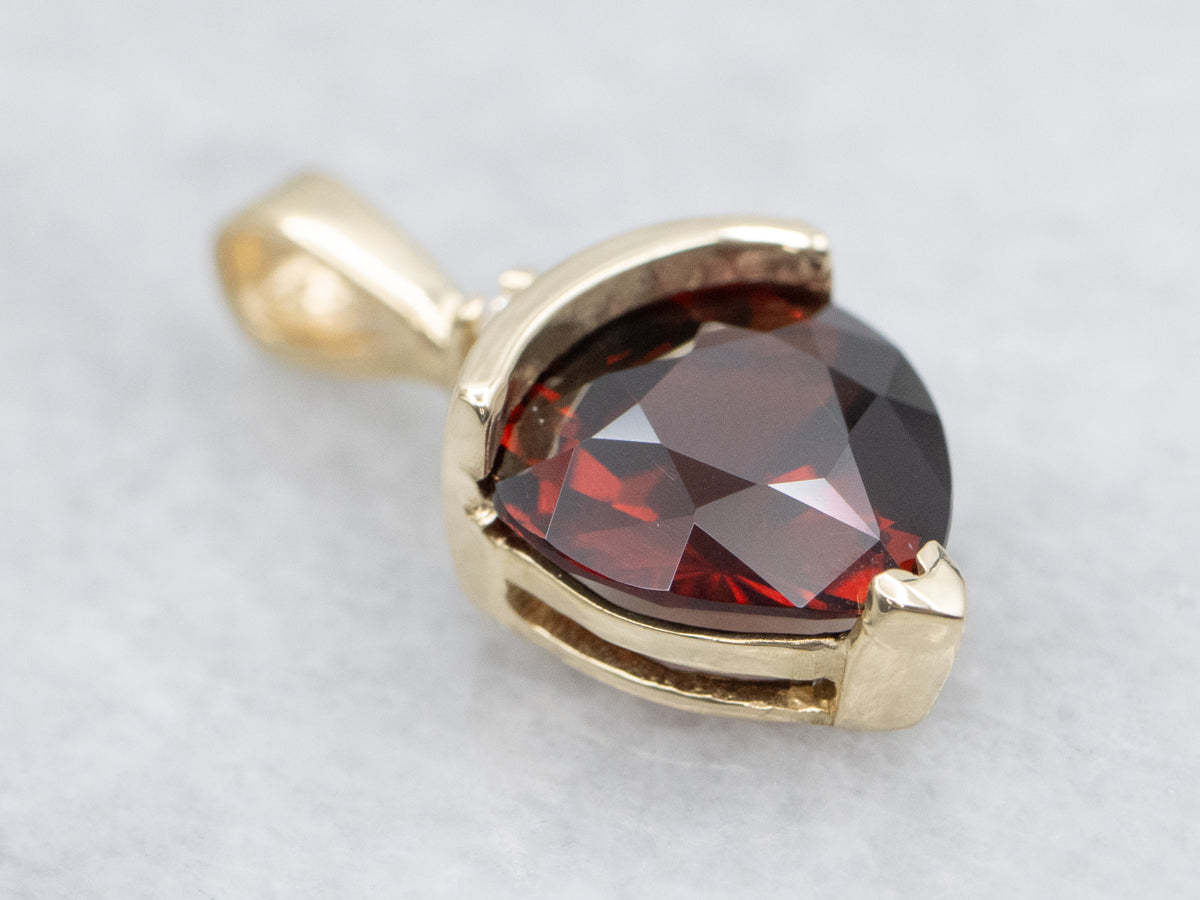 Garnet and Diamond Gold Pendant