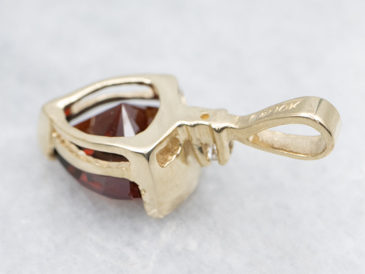 Garnet and Diamond Gold Pendant