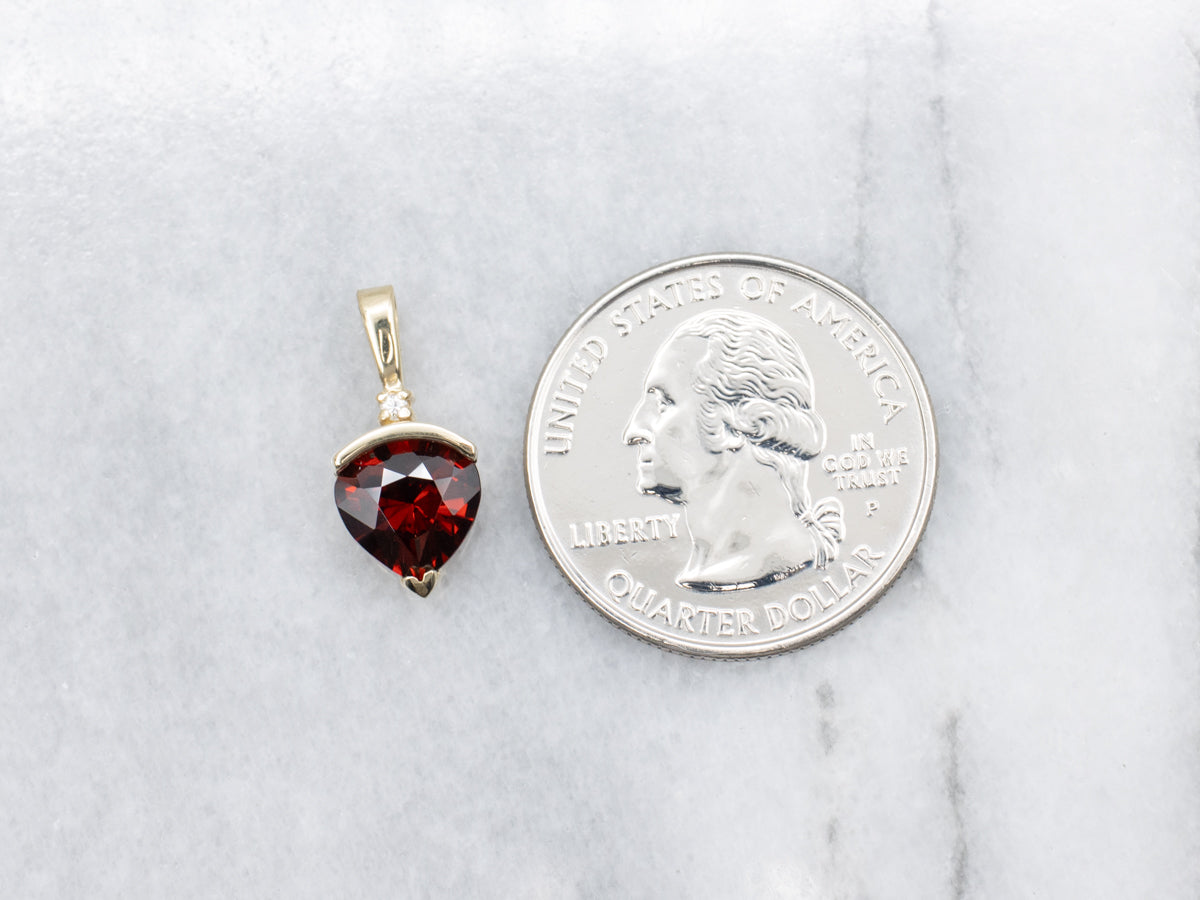 Garnet and Diamond Gold Pendant