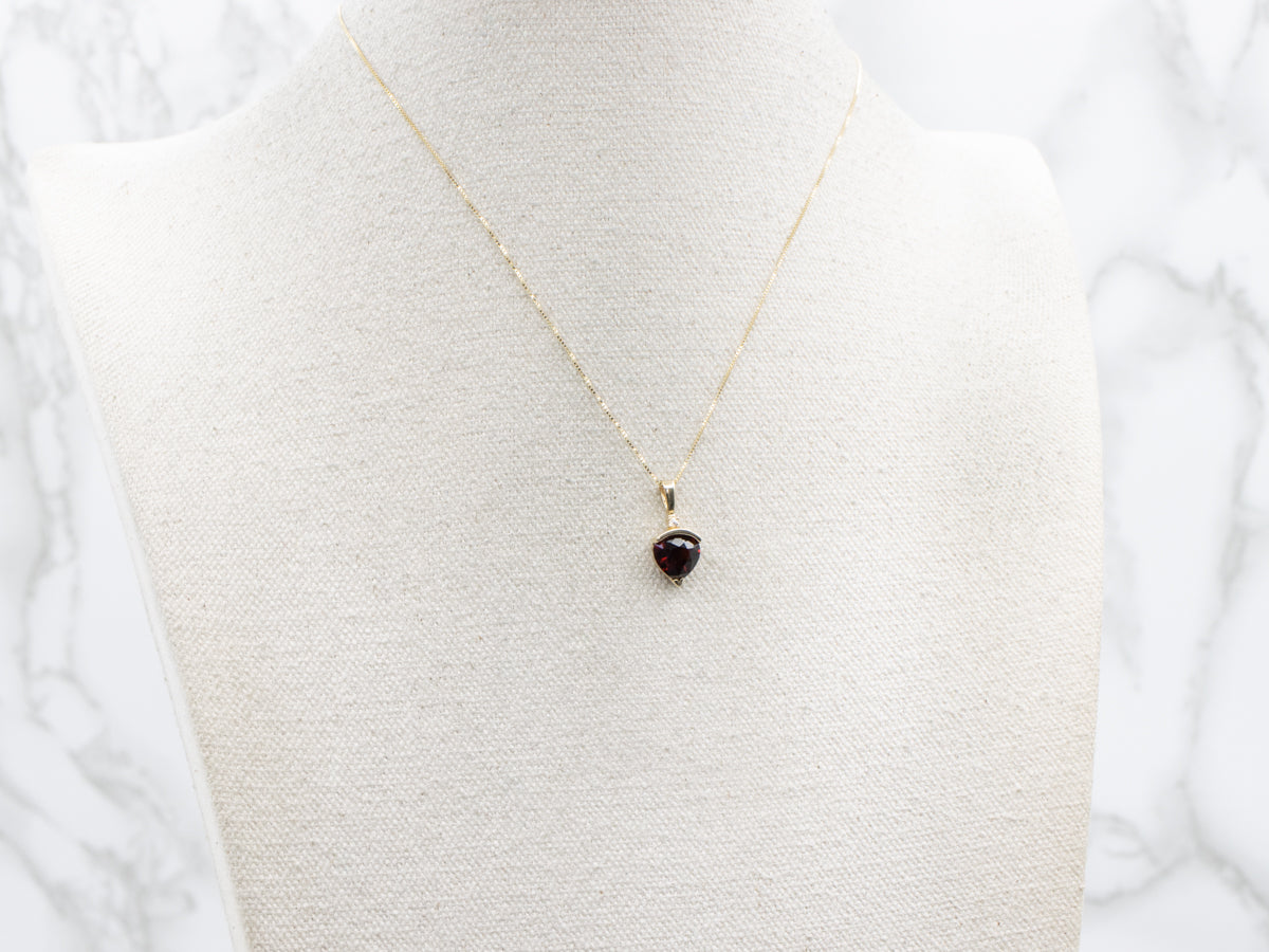 Garnet and Diamond Gold Pendant