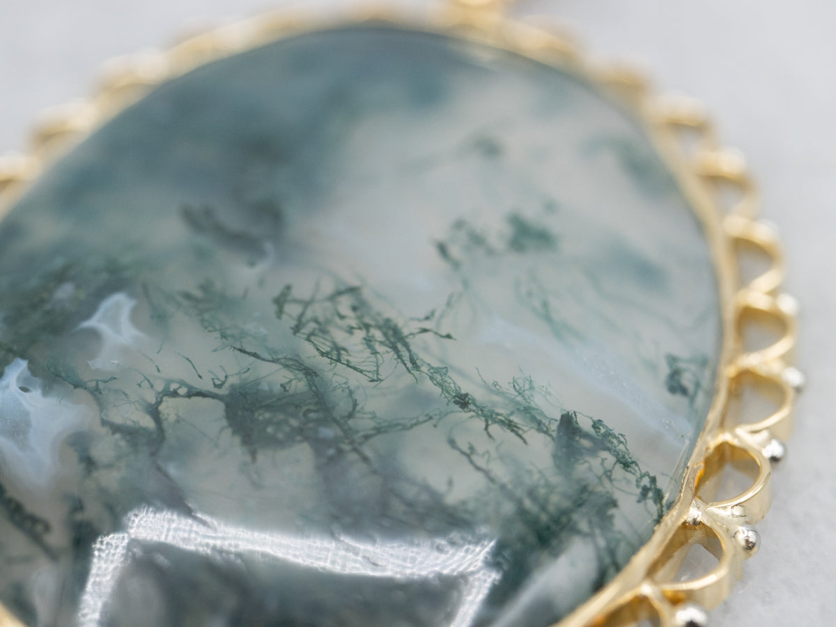 Stunning Moss Agate Statement Pendant