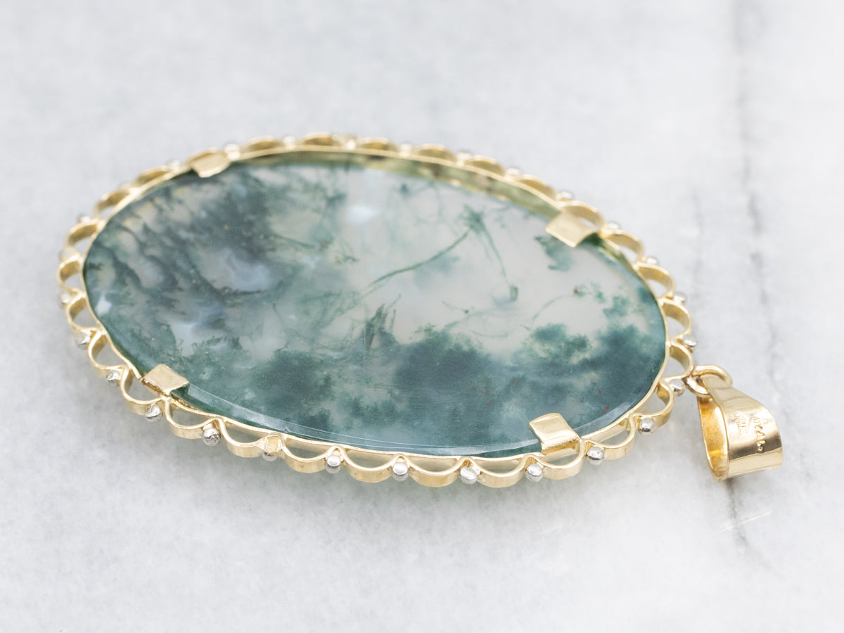 Stunning Moss Agate Statement Pendant