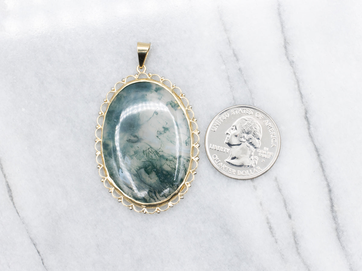 Stunning Moss Agate Statement Pendant
