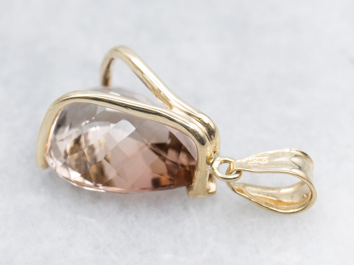 Stunning Bi-Color Tourmaline Teardrop Pendant