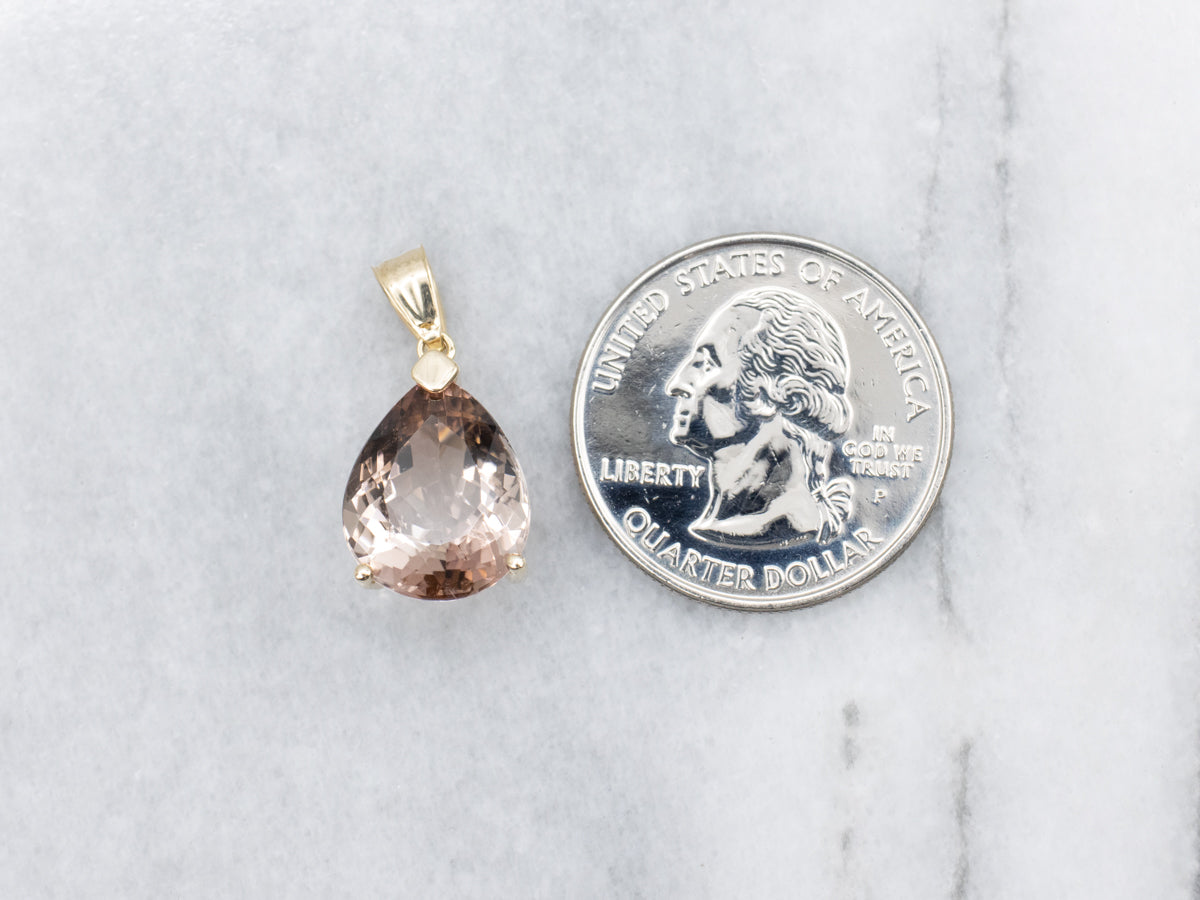 Stunning Bi-Color Tourmaline Teardrop Pendant