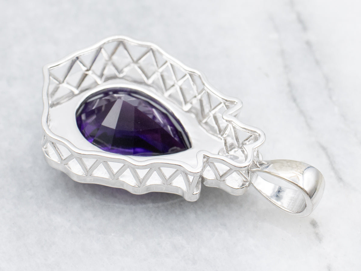 Stunning Amethyst and Diamond Cocktail Pendant