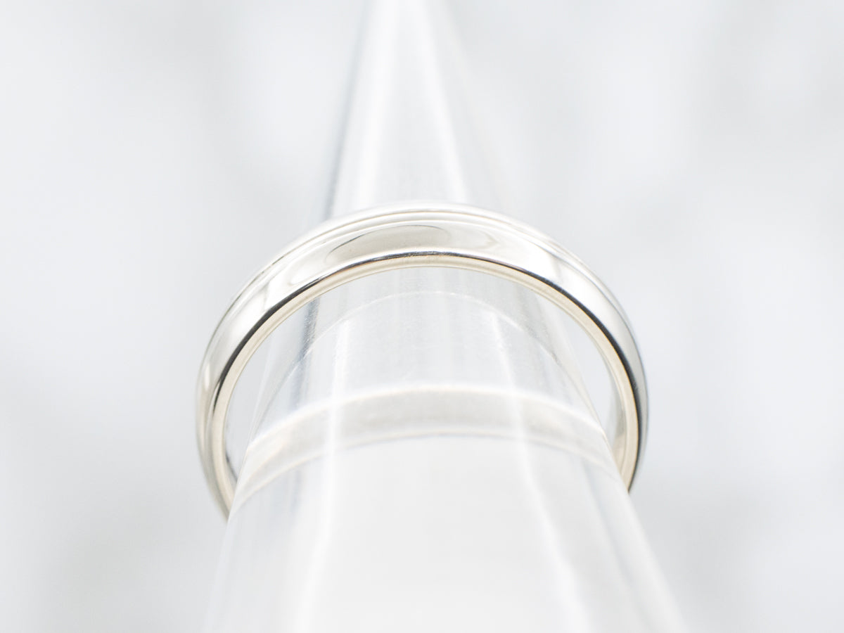 Double Groove Center Wedding Band