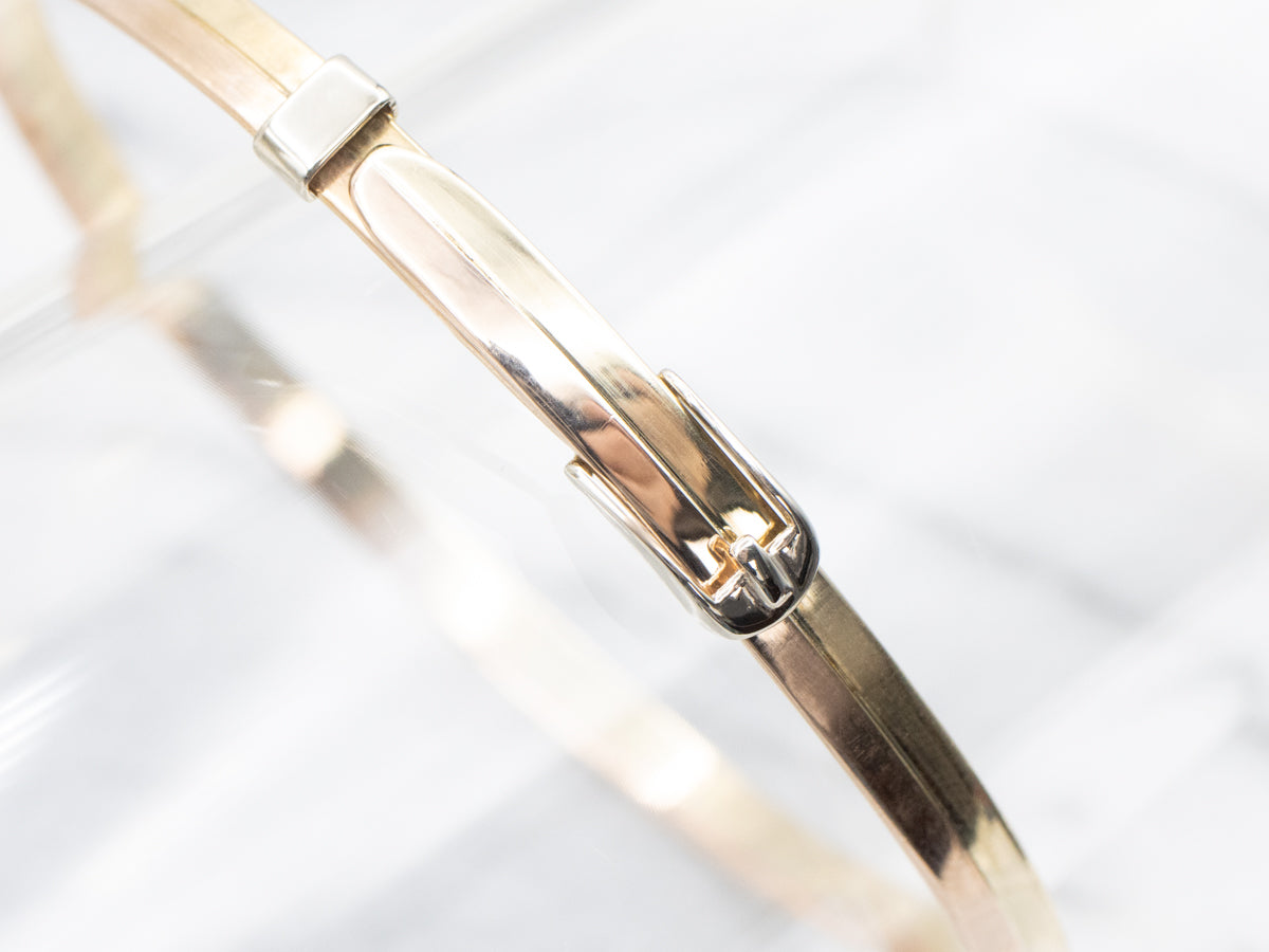 Tri-Color Buckle Bangle Bracelet